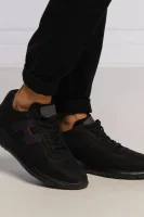 Bőr sneakers tornacipő hxm37 Hogan 	fekete	