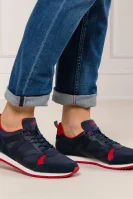 Sneakers tornacipő AESTHET bőr hozzáadásával Lacoste 	sötét kék	