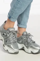 Bőr sneakers tornacipő Emporio Armani 	ezüst	