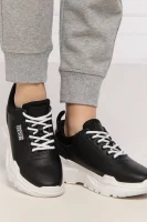 Bőr sneakers tornacipő Versace Jeans Couture 	fekete	