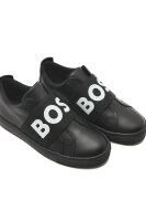 Bőr tornacipő BOSS Kidswear 	fekete	