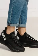 Sneakers tornacipő bőr hozzáadásával Dsquared2 	fekete	