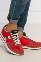 Sneakers tornacipő QUARTZ 01 bőr hozzáadásával BLAUER 	piros	