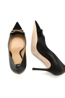 Bőr tűsarkú cipő Elisabetta Franchi 	fekete	