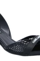 Bőr tűsarkú cipő PANDORA Karl Lagerfeld 	fekete	