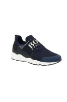 Sneakers tornacipő bőr hozzáadásával BOSS Kidswear 	sötét kék	