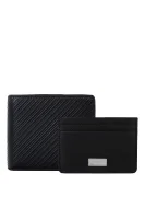 Bőr pénztárca + kártyatartó BOSS BLACK 	fekete	