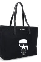 Shopper táska K/Ikonik tote bőr hozzáadásával Karl Lagerfeld 	fekete	