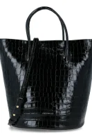 Bőr shopper táska Diana Croco Coccinelle 	fekete	