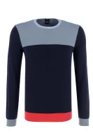 Kötött pulóver Decio | Slim Fit BOSS BLACK 	sötét kék	