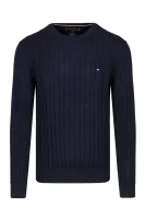 Kötött pulóver CLASSIC COTTON BLEND | Regular Fit Tommy Hilfiger 	sötét kék	