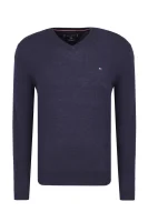 Kötött pulóver LAMBSWOOL | Regular Fit Tommy Hilfiger 	sötét kék	