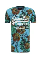 T-shirt Premium Goods Hibiscuc | Regular Fit Superdry 	kék	