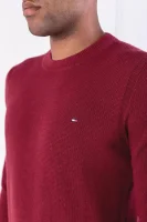 Kötött pulóver WAFFLE STRUCTURED CN | Regular Fit Tommy Hilfiger 	bordó	