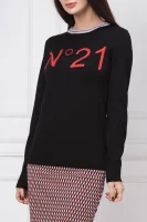 Gyapjú kötött pulóver | Regular Fit N21 	fekete	