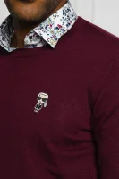 Gyapjú kötött pulóver | Regular Fit Karl Lagerfeld 	bordó	