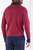 Kötött pulóver COLOR TIPPED | Regular Fit Tommy Hilfiger 	bordó	