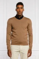 Gyapjú kötött pulóver Baram | Slim Fit BOSS BLACK 	barna	