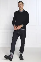 Kötött pulóver core | Regular Fit Tommy Hilfiger 	sötét kék	