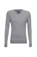 Plaited CTN Silk V-nk Sweater Tommy Hilfiger 	hamuszürke	