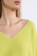 gyapjú kötött pulóver | loose fit selyem hozzáadásával RIANI 	lime	