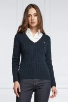 Kötött pulóver | Slim Fit Gant 	sötét kék	
