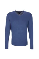 Plaited CTN Silk V-nk Sweater Tommy Hilfiger 	kék	