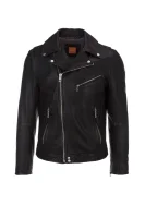 Jaggson Leather Jacket BOSS ORANGE 	fekete	