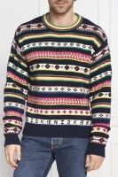 gyapjú kötött pulóver | regular fit Kenzo 	sötét kék	