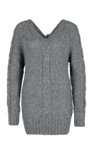 Kötött pulóver | Regular Fit gyapjú hozzáadásával GUESS 	szürke	