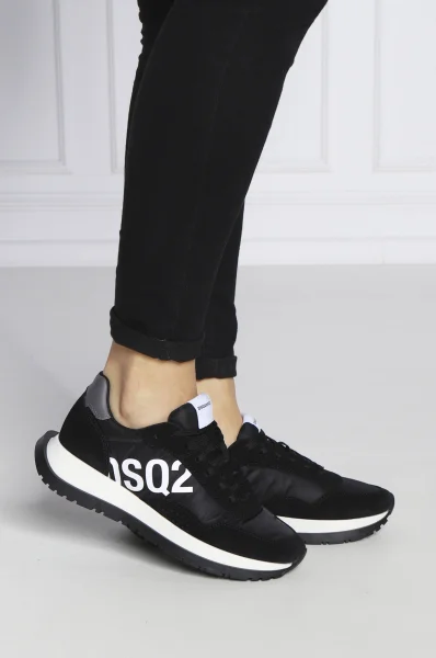 Bőr sneakers tornacipő Dsquared2 	fekete	