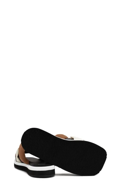 Papucs Allie Braid Slide-MN bőr hozzáadásával BOSS BLACK 	fekete	