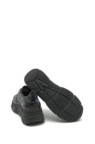 Bőr sneakers tornacipő KENZO KIDS 	fekete	
