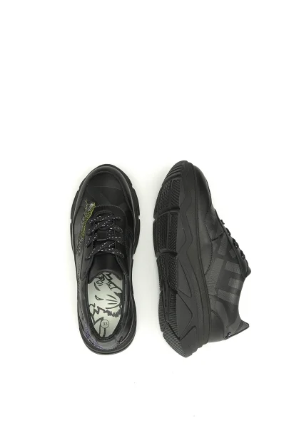 Bőr sneakers tornacipő KENZO KIDS 	fekete	