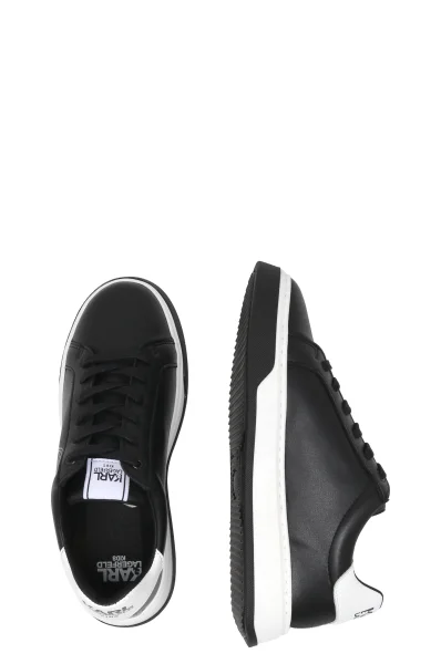 Bőr sneakers tornacipő Karl Lagerfeld Kids 	fekete	