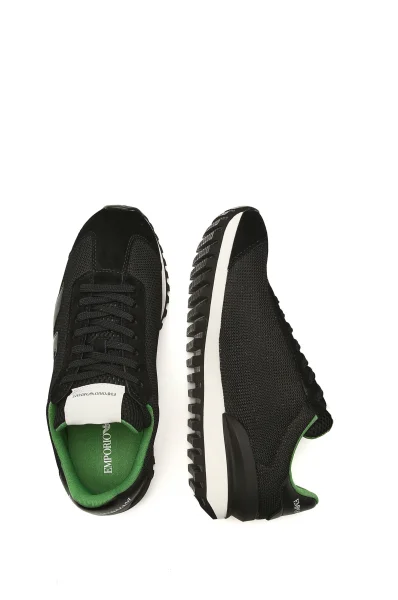 Sneakers tornacipő bőr hozzáadásával Emporio Armani 	fekete	
