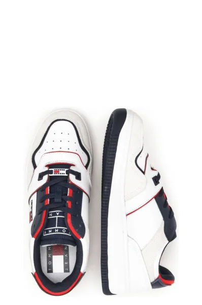 Sneakers tornacipő deconstructed basket bőr hozzáadásával Tommy Jeans 	fehér	