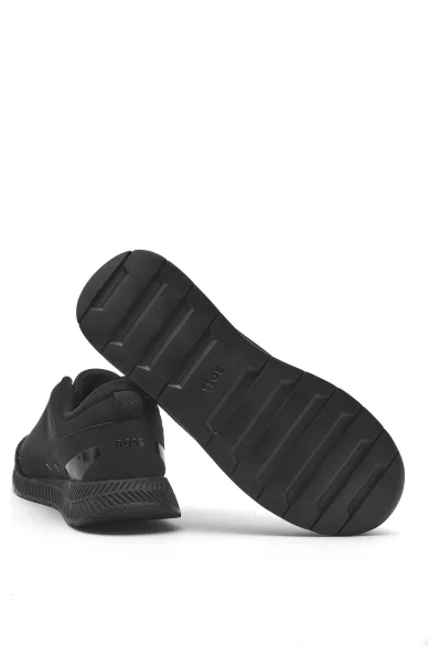 Sneakers tornacipő Titanium bőr hozzáadásával BOSS BLACK 	fekete	