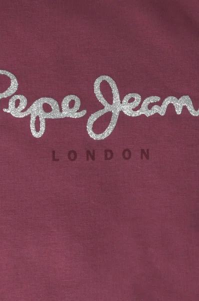 Póló HANA GLITTER | Regular Fit Pepe Jeans London 	bordó	