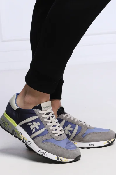 Sneakers tornacipő LANDER bőr hozzáadásával Premiata 	kék	