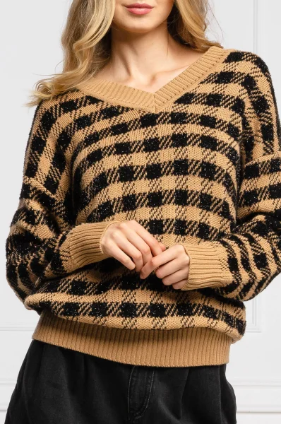 Kötött pulóver BELIZE | Regular Fit gyapjú hozzáadásával Pinko 	barna	
