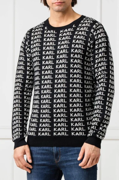 Kötött pulóver | Regular Fit Karl Lagerfeld 	fekete	