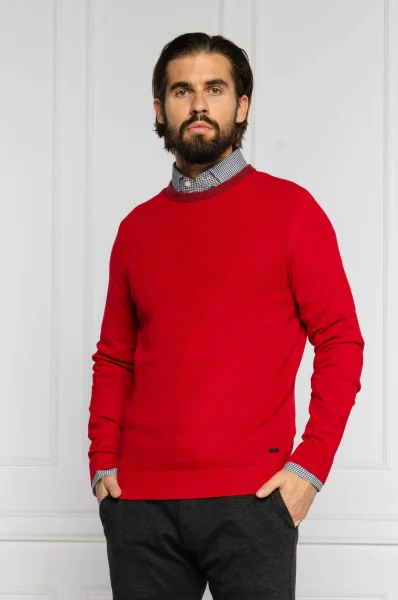 Kötött pulóver Ayakop | Regular Fit gyapjú hozzáadásával BOSS ORANGE 	piros	