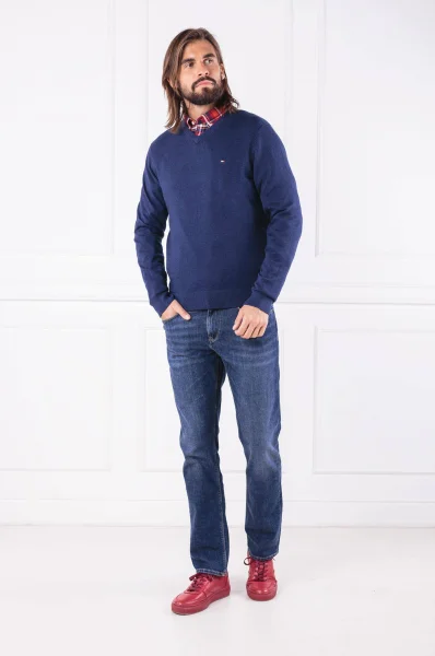 Kötött pulóver | Regular Fit Tommy Hilfiger 	sötét kék	
