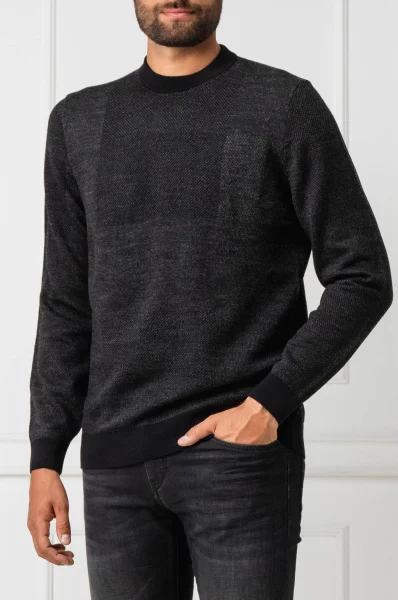 Kötött pulóver Bilivio | Regular Fit BOSS BLACK 	fekete	