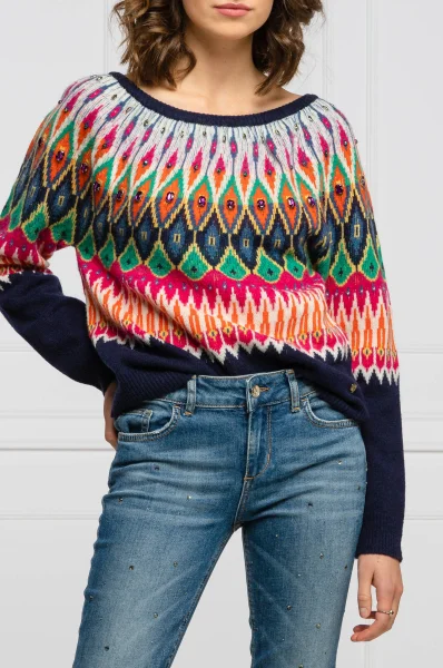 Gyapjú kötött pulóver | Loose fit My Twin 	sokszínű	
