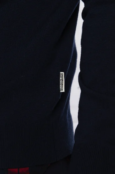 Gyapjú kötött pulóver DAMAVAND | Regular Fit Napapijri 	sötét kék	