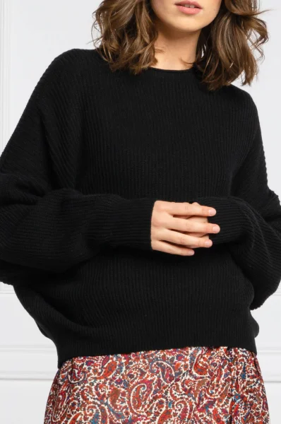 Gyapjú kötött pulóver CESENA | Loose fit MAX&Co. 	fekete	