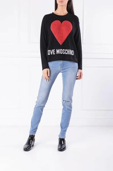 Kötött pulóver | Regular Fit Love Moschino 	fekete	