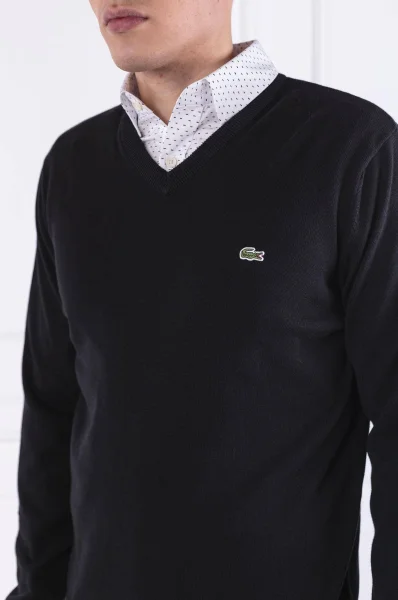 Kötött pulóver | Regular Fit Lacoste 	fekete	
